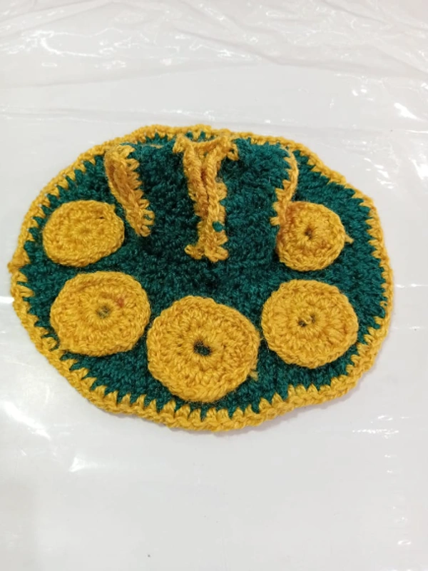 Laddu Gopal Dress - For 3 Number, Green and Yellow